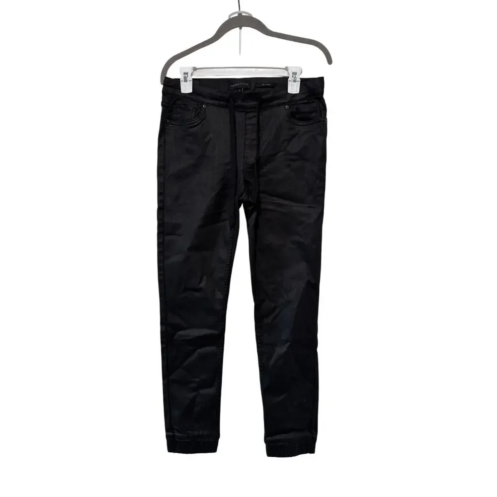Kendall + Kylie The Jogger Black Coated Skinny Pants M - Picture 2 of 11